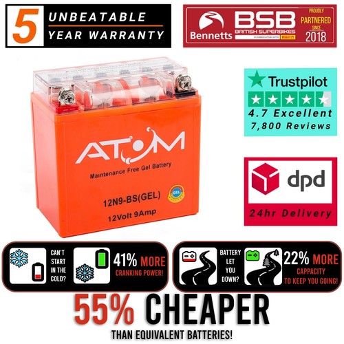 Batteria moto 12n9 atom gel - batteria,